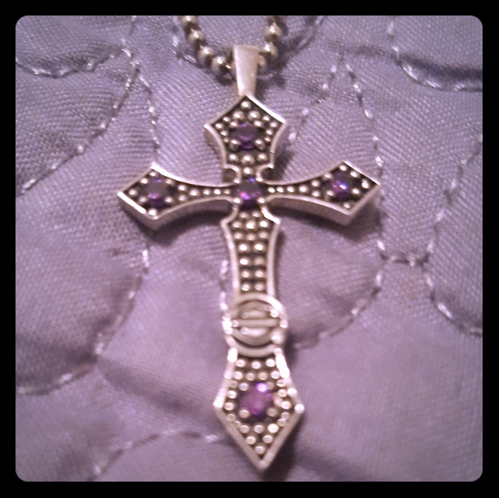 Harley Davidson Beaded Cross Necklace